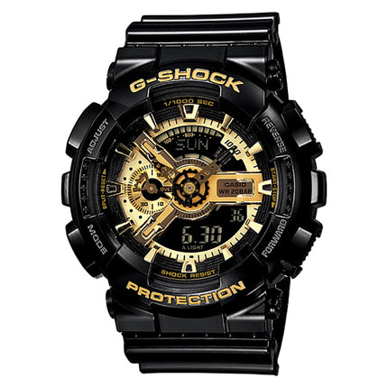 Casio G-Shock GA-110GB-1ADR Black and Gold Series Digital Analog Dial Black Resin Band