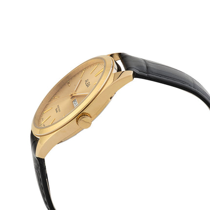 Alba AJ6196X1 Men Gold Dial Black Leather Strap
