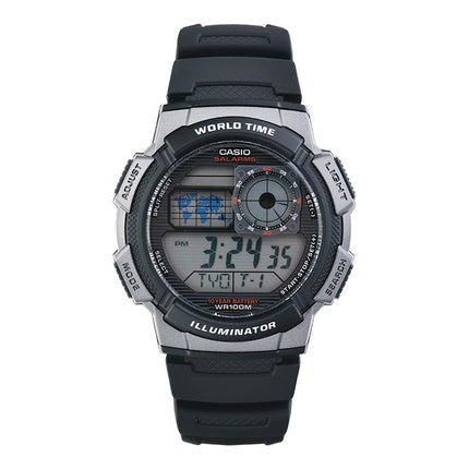 Casio General AE-1000W-1BVDF 10 Year Battery Life Digital Dial Black Resin Band