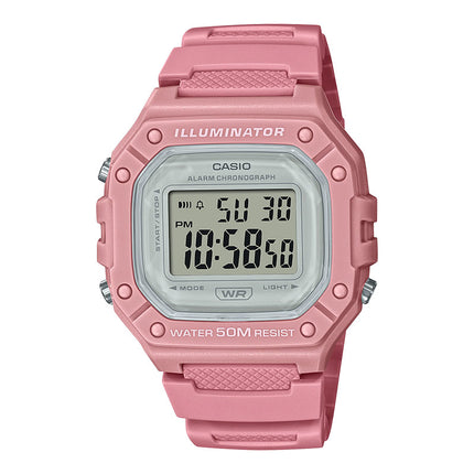 Casio General W-218HC-4AVDF Illuminator Digital Dial Pink Resin Band
