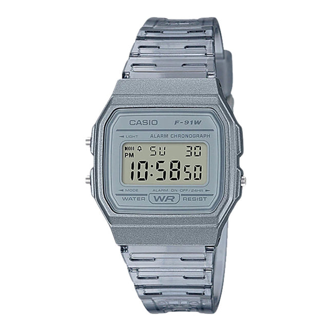 Casio General F-91WS-8DF Digital Dial Light Black Clear Resin Band