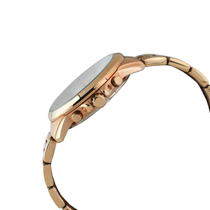 Alba Prestige AM3770X1 Chronograph Silver Pattern Dial Rose Gold Stainless Steel Strap
