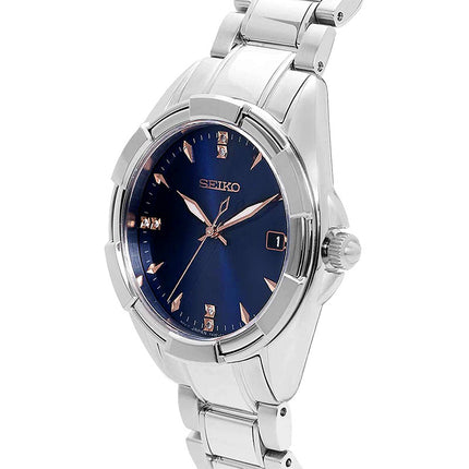 Seiko Classic SKK889P1 Diamond Blue Dial Stainless Steel Strap