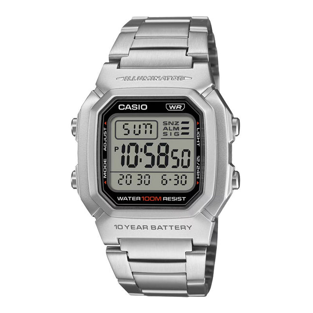Casio General W-800HD-1AVDF Digital Dial Stainless Steel Band