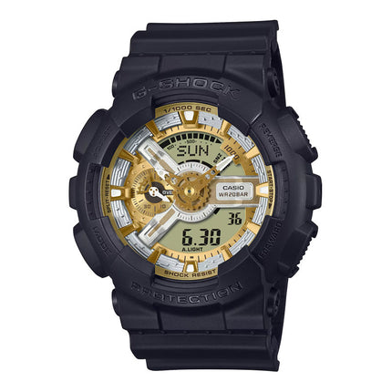 Casio G-Shock GA-110CD-1A9DR Analog Digital Gold Dial Black Resin Band