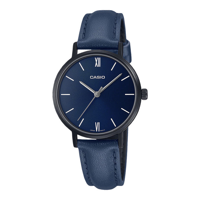 Casio General LTP-VT02BL-2AUDF Ladies Blue Dial Blue Leather Strap