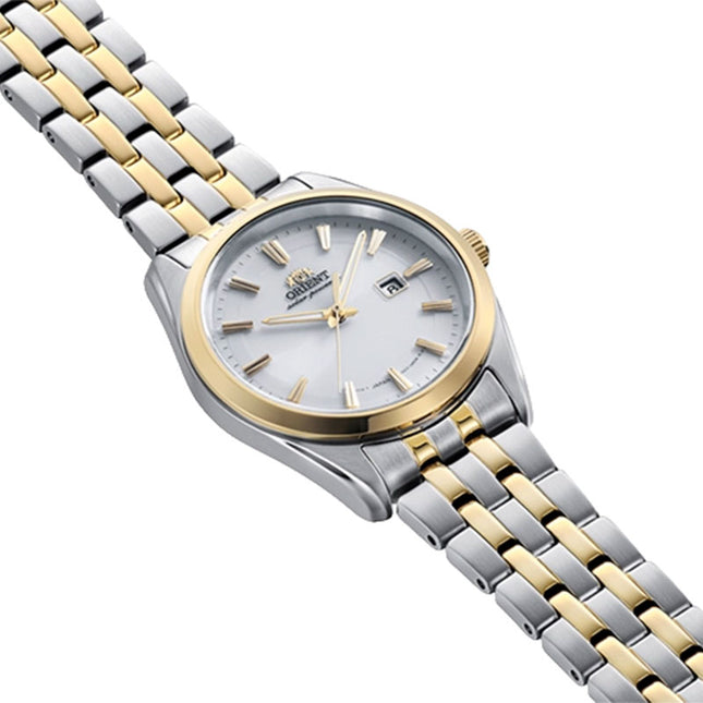 Orient Contemporary RA-WG0601S Stretto Solar Steel White Dial Dual Tone Stainless Steel Strap
