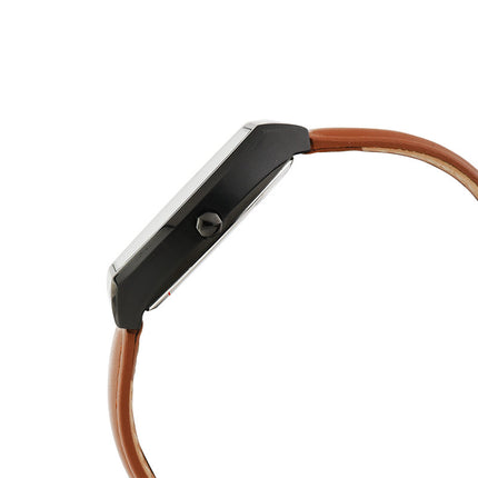 Alba Active AG8N19X1 Men Black Patterned Dial Light Brown Leather Strap