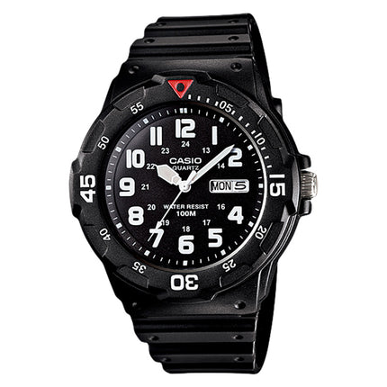 Casio General MRW-200H-1BVDF Water Resistant 100M Black Dial Black Resin Band