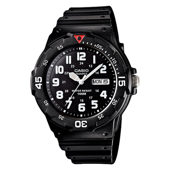 Casio General MRW-200H-1BVDF Water Resistant 100M Black Dial Black Resin Band