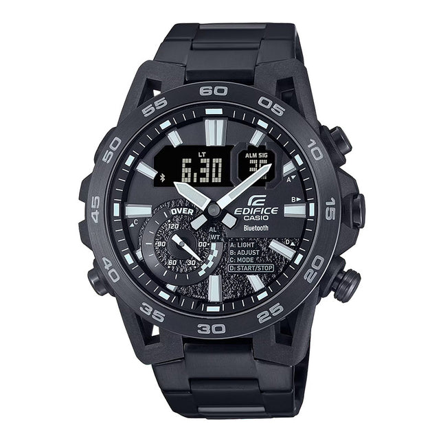 Casio Edifice ECB-40BK-1ADF Sospensione Men Black Dial Black Stainless Steel Band