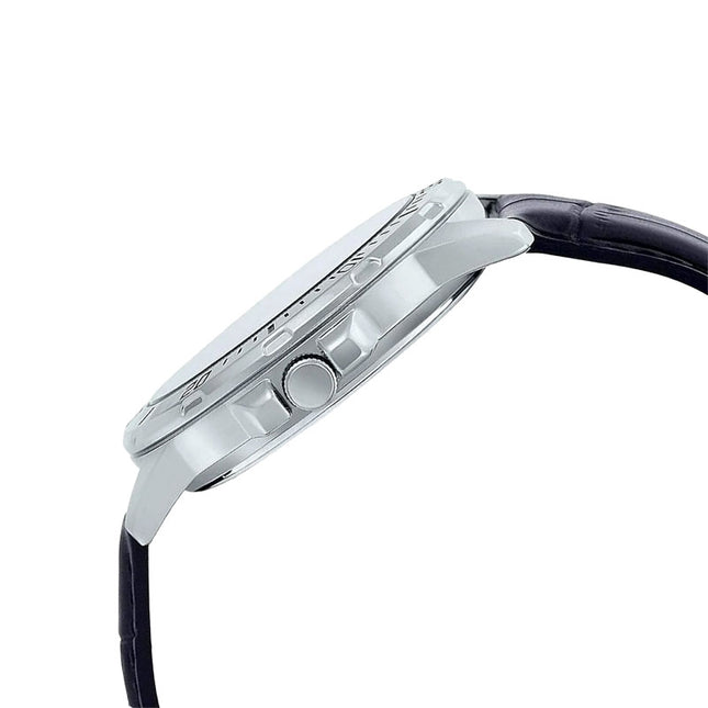 Casio General MTP-VD01L-1EVUDF Men Black Dial Black Leather Band