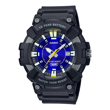 Casio General MW-610H-2AVDF Men Analog Blue Dial Black Resin Band