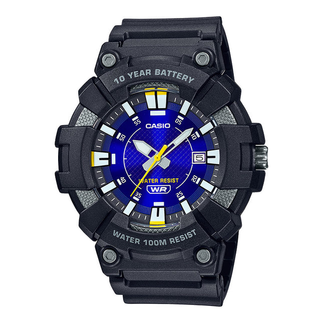 Casio General MW-610H-2AVDF Men Analog Blue Dial Black Resin Band