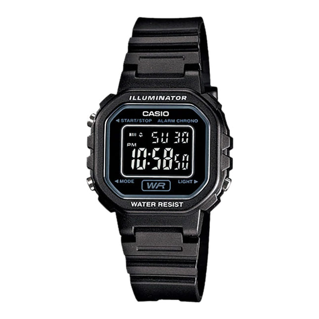 Casio General LA-20WH-1BDF Ladies Digital Dial Black Resin Band