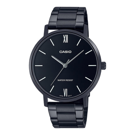 Casio General MTP-VT01B-1BUDF Men Black Dial Black Stainless Steel Band