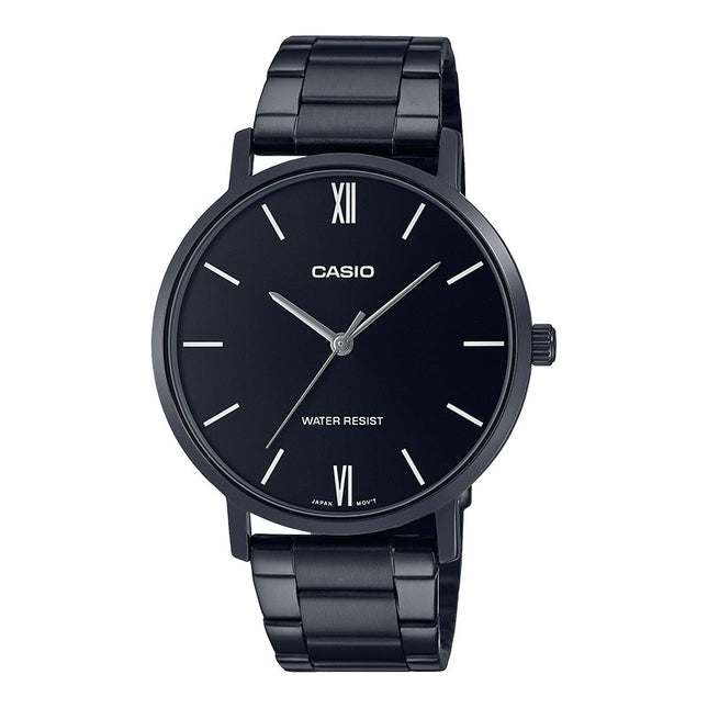 Casio General MTP-VT01B-1BUDF Men Black Dial Black Stainless Steel Band