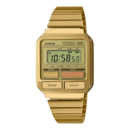 Casio General A120WEG-9ADF ’80s-style Digital Dial Gold Stainless Steel Band