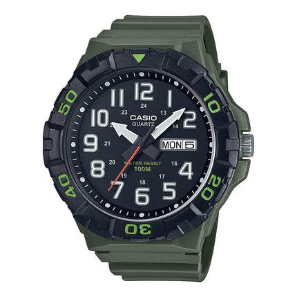 Casio General MRW-210H-3AVDF Men Black Dial Army Green Resin Band