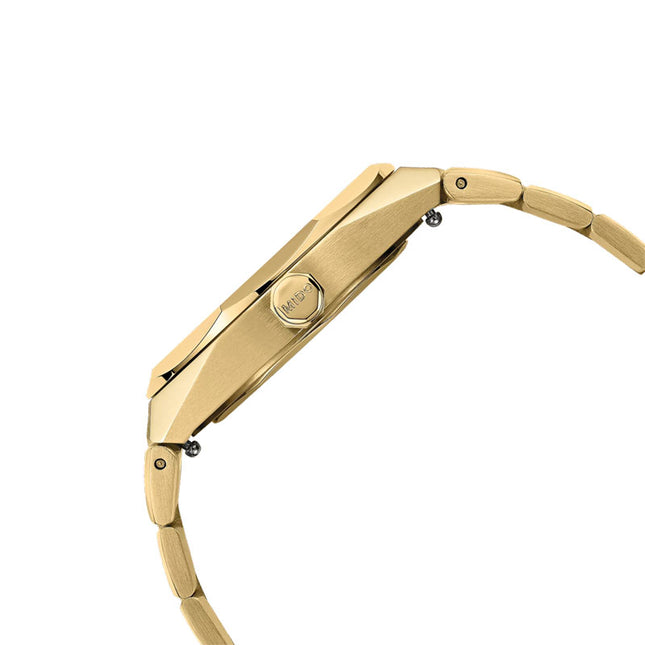 MIDO Multifort 8 M055.507.33.041.00 One Crown Blue Dial Gold Stainless Steel Strap