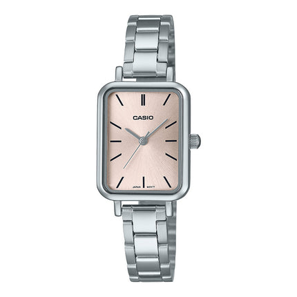 Casio General LTP-V009D-4EUDF Ladies Peach Dial Stainless Steel Band
