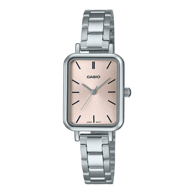 Casio General LTP-V009D-4EUDF Ladies Peach Dial Stainless Steel Band