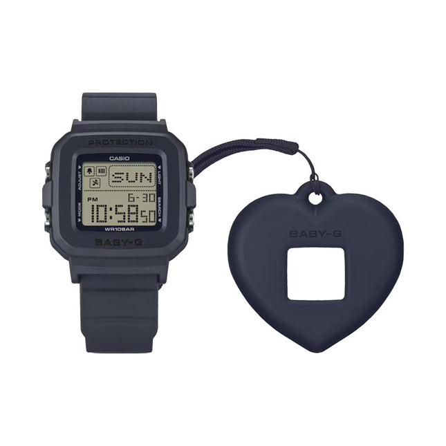 Casio Baby-G + Plus BGD-10KH-2CDR Digital Dial Navy Blue Resin Band + Case Holder Set