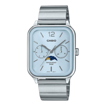 Casio General MTP-M305D-2AVDF Men Moon Phase Light Blue Dial Stainless Steel Band