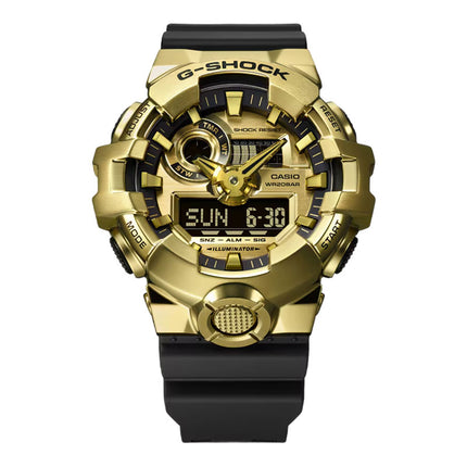 Casio G-Shock GM-700G-9ADR G-Steel Metal Clad Gold Digital Analog Dial Black Resin Band