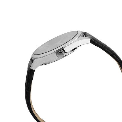 Alba Prestige AS9S27X1 Men Black Dial Black Leather Strap