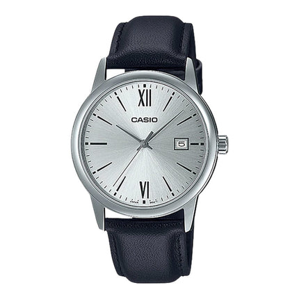 Casio General MTP-V002L-7B3UDF Men Silver Dial Black Leather Band
