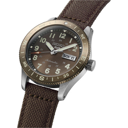 Seiko 5 Sports HDB009K1 Men Automatic Field in Coyote Brown Dial Nylon Strap