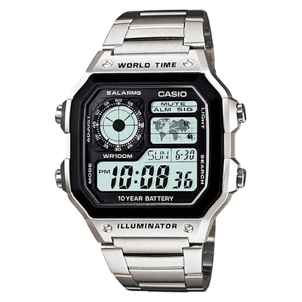 Casio General AE-1200WHD-1AVDF Digital Dial Stainless Steel Band