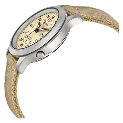 Seiko 5 SNK803K2 Automatic 21 Jewels Beige Military Nylon Strap