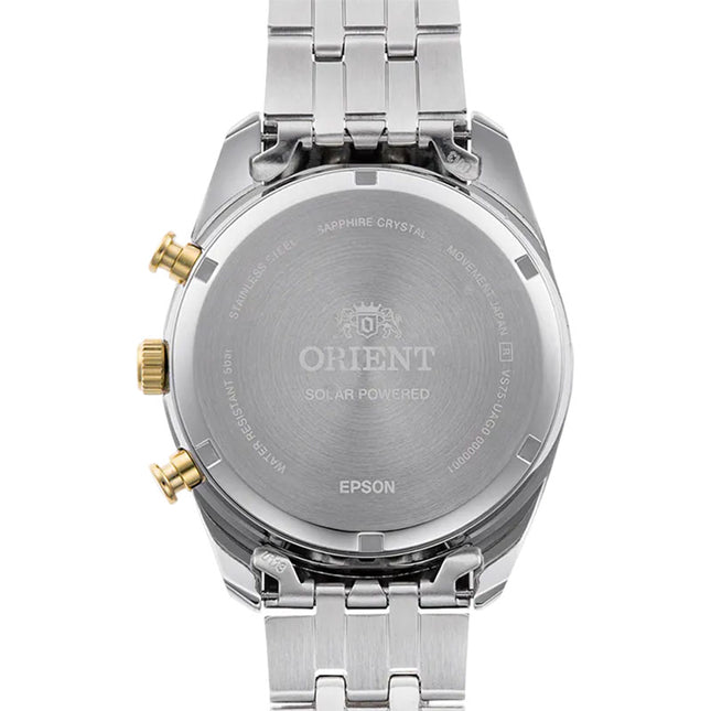 Orient Contemporary RA-TX0302S Solar Chronograph Dual Tone Dial Dual Tone Stainless Steel Strap