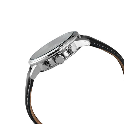 Alba Active AT3J63X1 Men Chronograph Black Dial Black Leather Strap