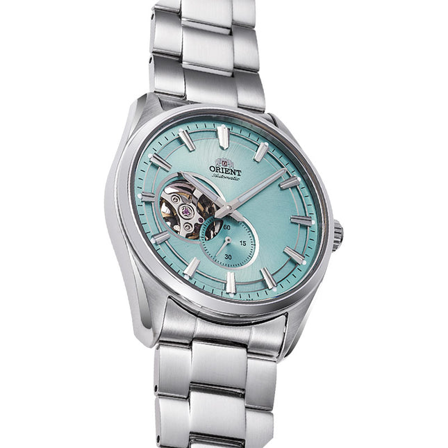 Orient Contemporary RA-AR0009L Semi Skeleton Series Baby Blue Dial Stainless Steel Strap
