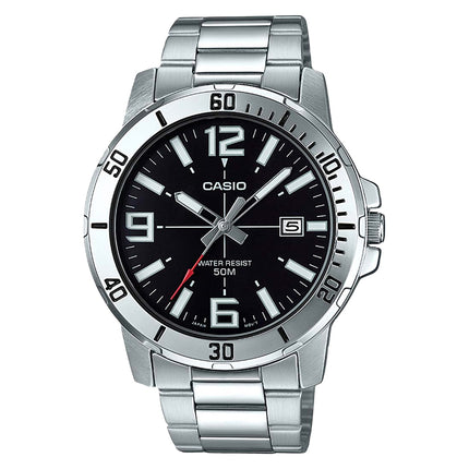 Casio General MTP-VD01D-1BVUDF Enticer Men Black Dial Stainless Steel Band