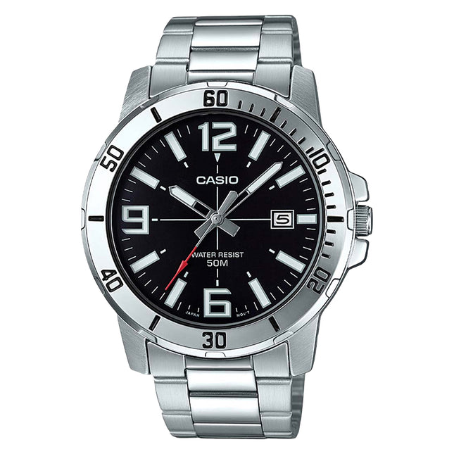 Casio General MTP-VD01D-1BVUDF Enticer Men Black Dial Stainless Steel Band