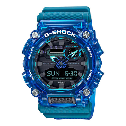 Casio G-Shock GA-900SKL-2ADR Sound Wave Series Digital Analog Dial Blue Translucent Resin Band