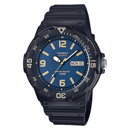 Casio General MRW-200H-2B3VDF Water Resistant 100M Blue Dial Black Resin Band