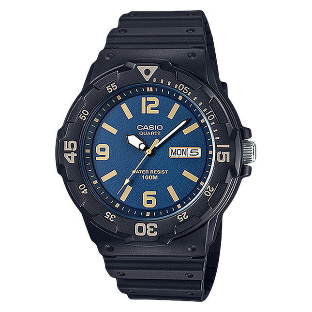 Casio General MRW-200H-2B3VDF Water Resistant 100M Blue Dial Black Resin Band