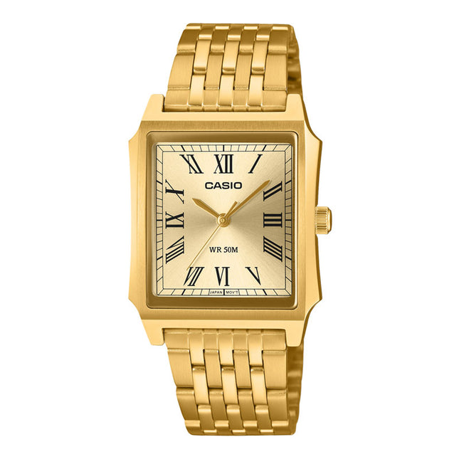 Casio General MTP-B190G-9BVDF Men Gold Dial Gold Stainless Steel Band