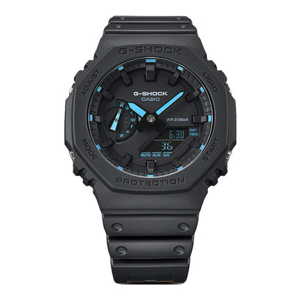 Casio G-Shock GA-2100-1A2DR CasiOak Neon Accent Series Men Digital Analog Dial Black Resin Band