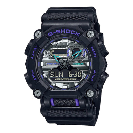 Casio G-Shock GA-900AS-1ADR Garish Digital Analog Dial Black Resin Band