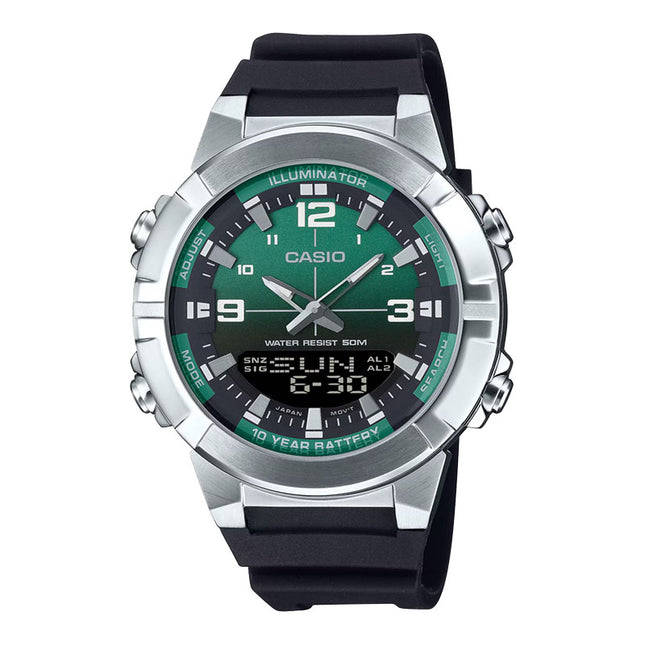 Casio General AMW-870A-3AVDF Men Digital Analog Dial Black Resin Band