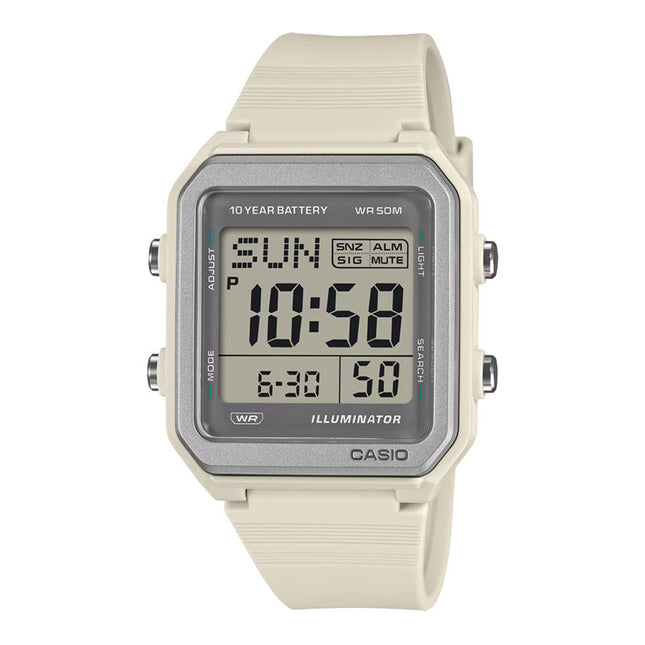 Casio General W-221H-8AVDF 10 Year Battery Life Digital Dial Light Grey Resin Band