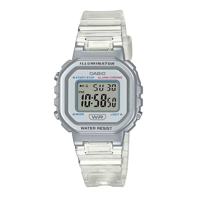 Casio General LA-20WHS-7ADF Digital Dial Transparent Resin Band