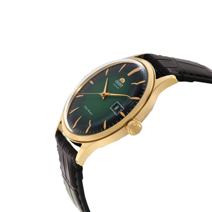 Orient Bambino V4 TAC08002F Classic Mechanical Green Dial Brown Leather Strap
