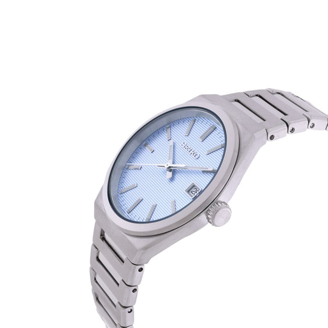 Seiko Classic SUR599P1 Men Light Blue Dial Stainless Steel Strap